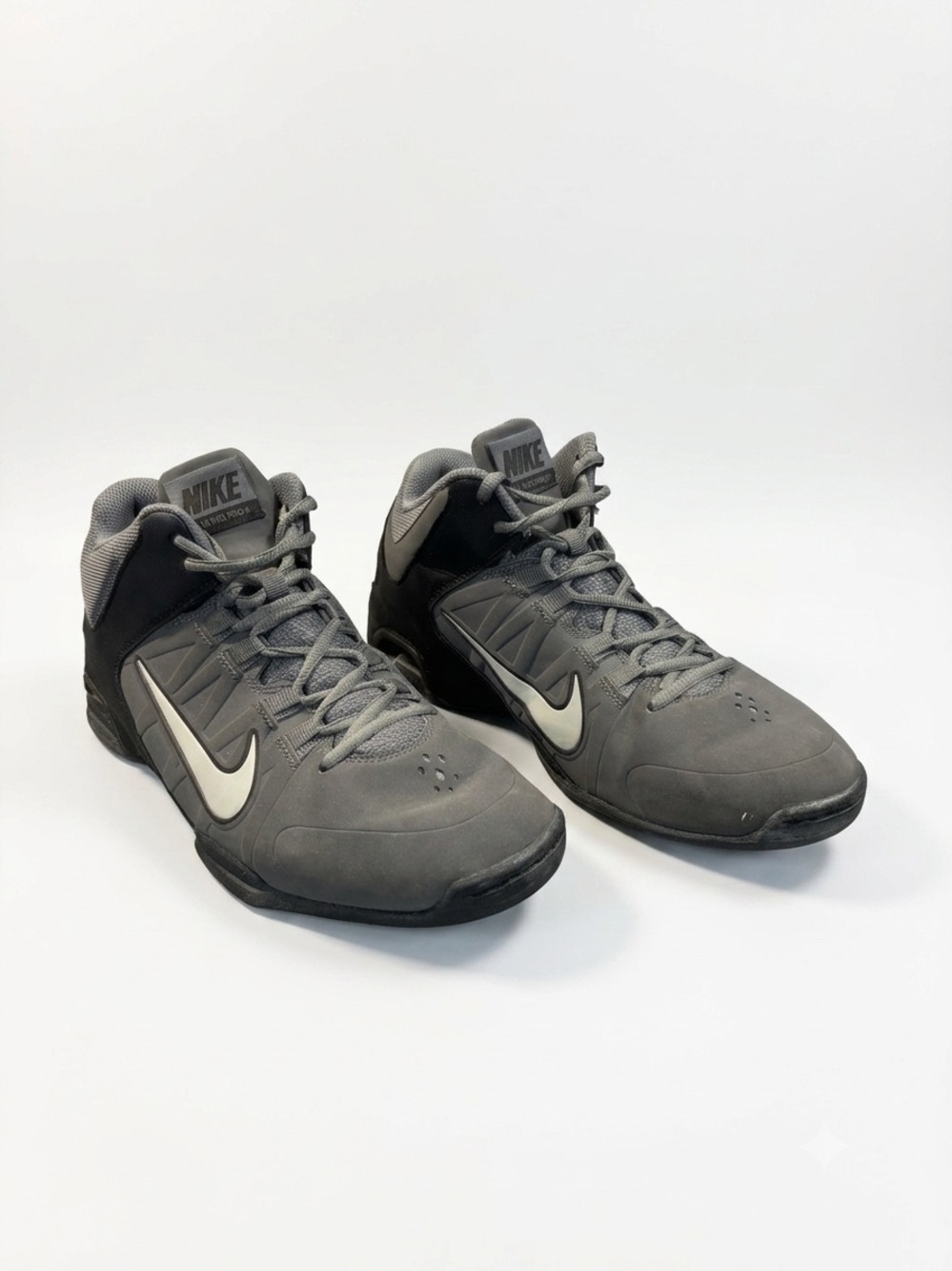 Nike Air Visi Pro 4 599569-004 Mens US 8.5 Basketball Shoes Gray Black Sneakers
